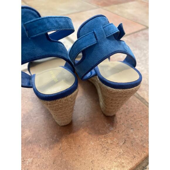 Saks, Fifth Avenue suede espadrille open toe heels size 7 1/2 - Picture 4 of 7